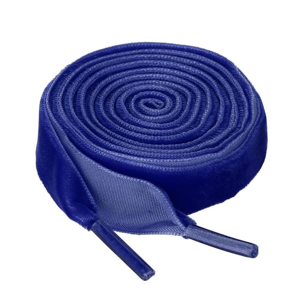 Flat Velvet 0.6 Inches Wide Ribbon Shoe Laces Strings Royal Blue